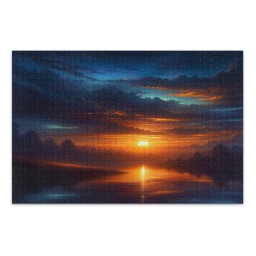 Amber Dusk Puzzles für Erwachsene 1000 Teile Familie Puzzles Wunderbare Puzzle Geschenke für Frauen Männer Fertige Größe 29,5 x 19,7 Zoll von CHIFIGNO