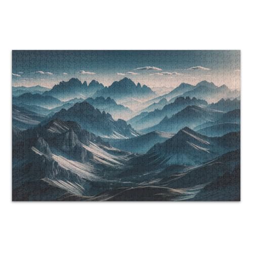 Blue Mountains 1000 Teile Puzzles, Familienpuzzles, herausforderndes Puzzle für Spieleabende, fertige Größe 29,5 x 19,7 Zoll von CHIFIGNO