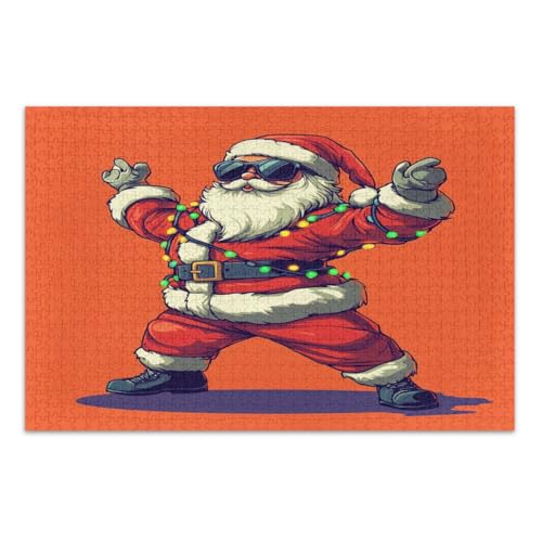 Cute Funny Santa Claus Red Jigsaw Puzzles 1000 Pieces Funny Puzzles Challenging Family Activity, Finished Size 29.5 x 19.7 Inches von CHIFIGNO