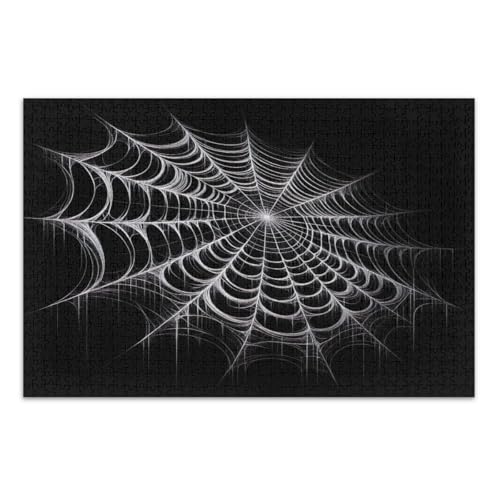 Halloween Spiderwebs Jigsaw Puzzle 500 Teile Lustige Puzzles Herausforderndes Puzzle für Spieleabende, Fertige Größe 20,5 x 14,9 Zoll von CHIFIGNO