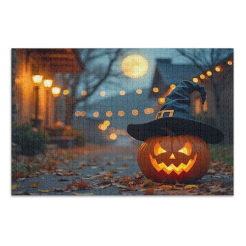 Halloween Zwerge mit Hut Puzzle 500 Teile, Coole Puzzles Weißer Elefant Geschenkideen, Fertige Größe 20,5 x 14,9 Zoll von CHIFIGNO