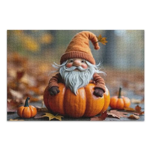 Herbst-Zwerge, Kürbisse, 500-teiliges Puzzle, lustige und farbenfrohe Wandkunst, lustiges Puzzle, fertige Größe 50,5 x 37,8 cm von CHIFIGNO