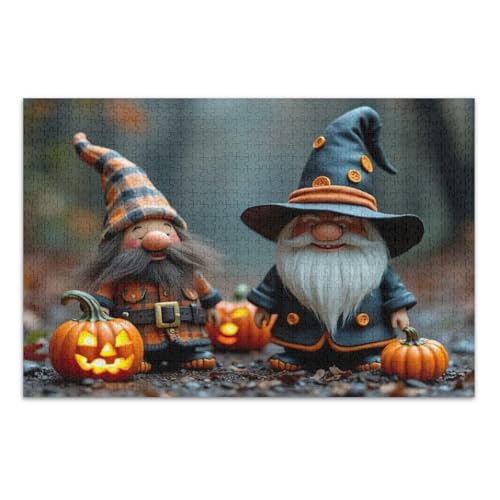 Herbst Zwerge Kürbisse Puzzle 500 Teile Pädagogisches Intellektuelles Puzzle Familienpuzzles, Fertige Größe 20,5 x 14,9 Zoll von CHIFIGNO