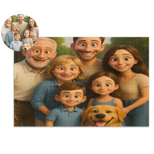 Personalisiertes Cartoon-Portrait-Puzzle, 1000 Teile, individuelles Puzzle für Fotos, individuelle Puzzles für Familie, Haustier, Paare, Hochzeit, lustige Fotokunst Personalisiertes Cartoon-Portrait-Puzzle, 1000 Teile, individuelles Puzzle für Fotos, individuelle Puzzles für Familie, Haustier, Paare, Hochzeit, lustige Fotokunst von CHIFIGNO