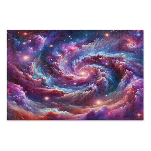 Puzzle 1000 Teile, Tie Dye Galaxy Schwierige Puzzles Herausfordernde Familienaktivität, Fertige Größe 29,5 x 19,7 Zoll von CHIFIGNO