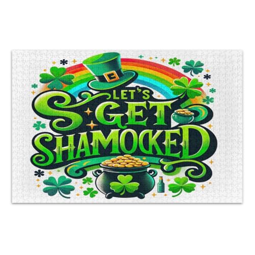 Puzzles 1000 Teile für Erwachsene, Let's Get Shamrocked Coole Puzzles Wunderbare Puzzle-Geschenke für Frauen Männer, Fertige Größe 29,5 x 19,7 Zoll von CHIFIGNO