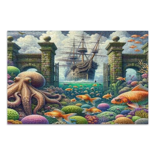 Puzzles 1000 Teile für Erwachsene, Unterwasser-Szene Einzigartige Puzzles Herausfordernde Familienaktivität, Fertige Größe 29,5 x 19,7 Zoll von CHIFIGNO