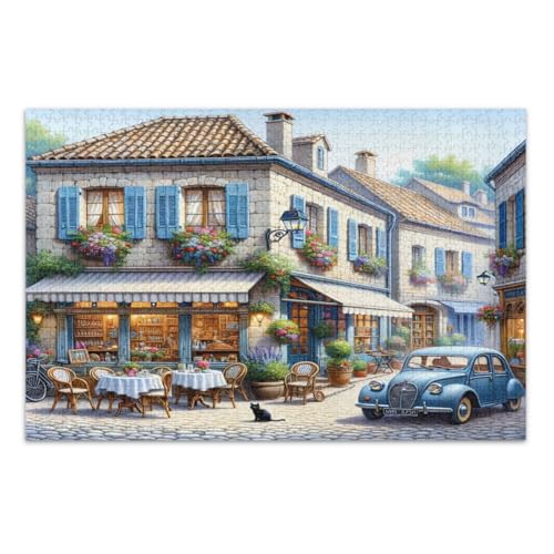 Puzzles 500 Teile für Erwachsene, Europäische Straßenszene Lustige Puzzles Wunderbare Puzzle Geschenke für Frauen Männer, Fertige Größe 20,5 x 14,9 Zoll von CHIFIGNO