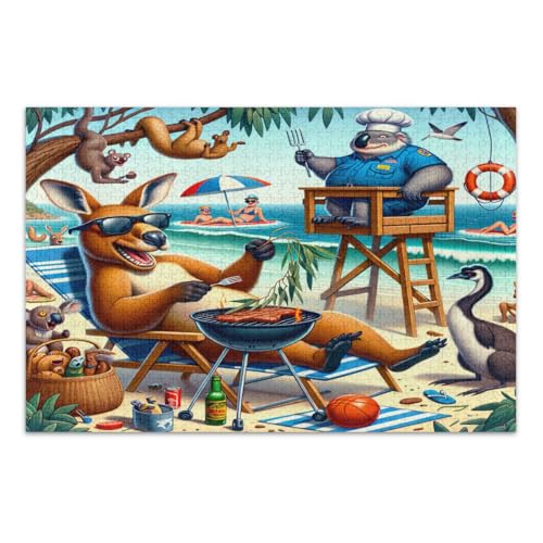 Puzzles 500 Teile für Erwachsene, Lustige australische Tiere Coole Puzzles Tolle Geschenkidee für Feiertage, Fertige Größe 20,5 x 14,9 Zoll von CHIFIGNO