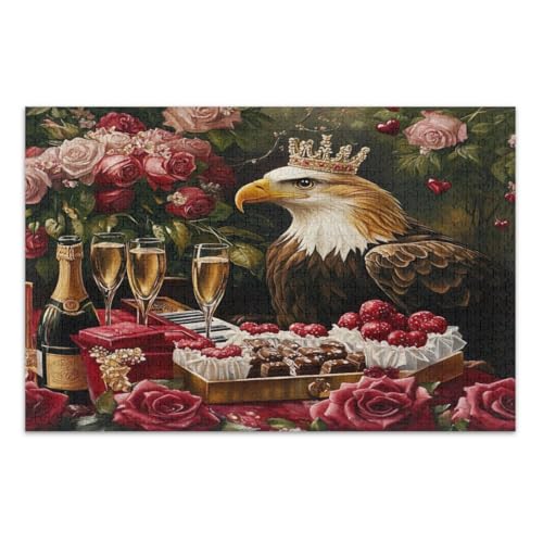 Schönes Tier Rote Rose 500 Teile Puzzles für Erwachsene Pädagogisches Intellektuelles Puzzle Lustige Puzzles, Fertige Größe 20,5 x 14,9 Zoll von CHIFIGNO