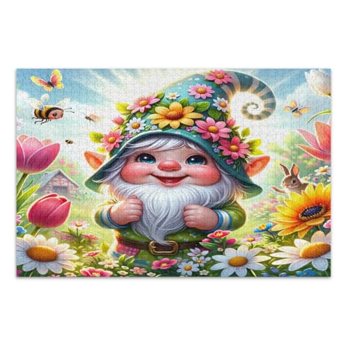 Spring Cute Gnome 1000 Piece Puzzle, Difficult Puzzles Graduation or Birthday Gift, Finished Size 29.5 x 19.7 Inches Spring Cute Gnome 1000 Piece Puzzle, Difficult Puzzles Graduation or Birthday Gift, Finished Size 29.5 x 19.7 Inches von CHIFIGNO