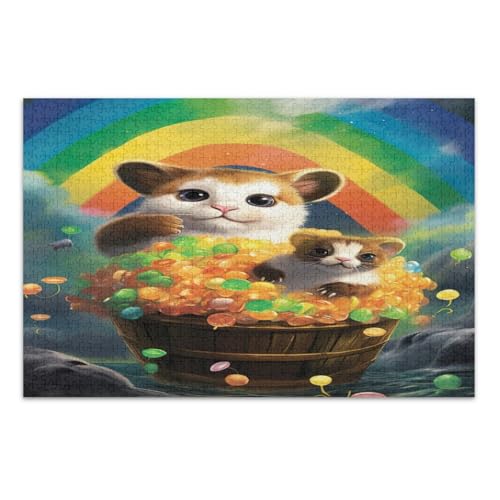 St. Patrick's Day LGBT Rainbow Puzzles 500 Teile, einzigartige Puzzles pädagogisches intellektuelles Puzzle, fertige Größe 20,5 x 14,9 Zoll von CHIFIGNO