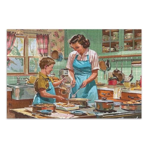 Vintage Kitchen Jigsaw Puzzles for Adults 1000 Pieces Funny Puzzle Challenging Puzzle for Game Nights, Finished Size 29.5 x 19.7 Inch von CHIFIGNO