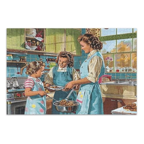 Vintage Küchenpuzzle für Erwachsene 500 Teile Familie Puzzle Spaß Spiel für Männer Frauen Fertige Größe 20,5 x 14,9 Zoll von CHIFIGNO