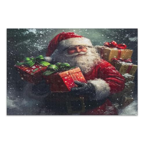 Weihnachten Weihnachtsmann Puzzle für Erwachsene 500 Teile Familie Puzzle Spaß Spiel für Männer Frauen Fertige Größe 20,5 x 14,9 Zoll von CHIFIGNO