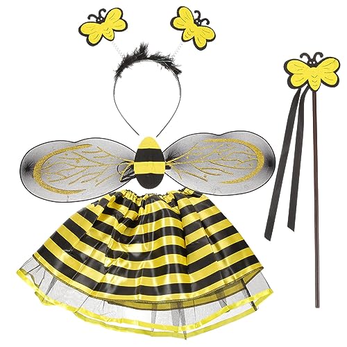 CHILDWEET Bienen Haarreif 1 Satz Bienenkostüm Aufkleber Bienenanzug Feenflügel Kostüm Bienendekor Leistungsbienenflügel Cosplay Party Bienenflügel Partykleidung Für Siebdruck Flügel Kinder von CHILDWEET