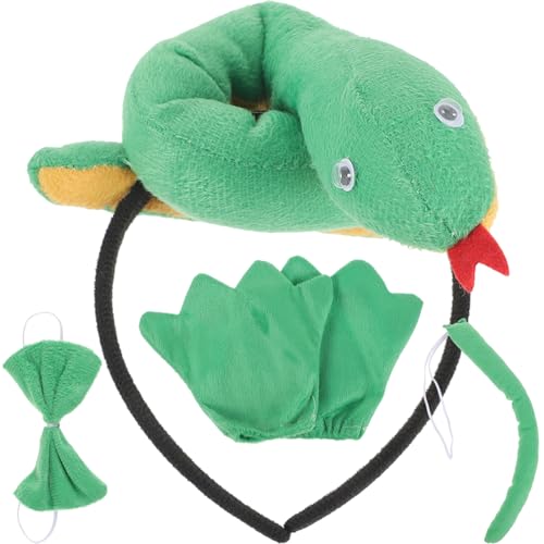 CHILDWEET 1 Satz Haarschmuck Für Mit Tier-stirnband Dinosaurier Schlangen-stirnband Für Schlangenkopfschmuck Aufkleber Kostüm Ohrclips Strukturierter Kunststoff von CHILDWEET