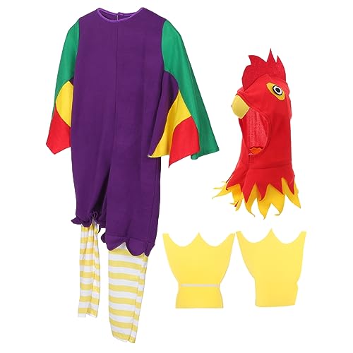 CHILDWEET 1 Satz Küken Strampler Küken Cosplay Kostüm Hühnernasenkostüm Lustiges Halloween-kostüm Stellen Sie Sich Vor, Sie Spielen Ein Hahnkostüm Tierkostüm Bilden Kind Kostüme Stoff von CHILDWEET