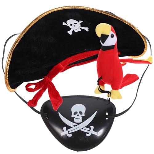 CHILDWEET 1 Satz ausgestopfter Papagei Stütze Papagei-Modelle Maske Halloween Costume Halloween Kleidung Piratenkostüm Papageienspielzeug Piratenpapagei auf der Schulter PP Baumwolle von CHILDWEET