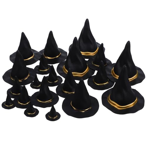 CHILDWEET 20St Halloween-Hexenhut halloween dekoration DIY Hexenhut Halloween Puppenzubehör spitze Hexenhüte Mini-Halloween-Hüte Mini-Hüte kleine Hexenhüte Miniatur-Puppenhut Plastik Black von CHILDWEET