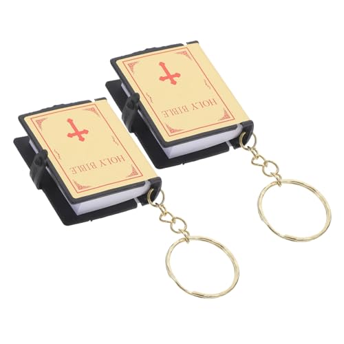 CHILDWEET 2St Schlüsselanhänger Schlüsselbund christliche Taschendekoration Bibelgeschenk Jesus-Charme Schlüsselringe Bibel hängende Dekoration religiöse Zinklegierung von CHILDWEET