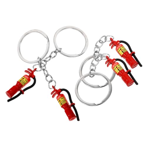 CHILDWEET 4 Stück Feuer Schlüsselanhänger Taschenanhänger Feuerlöscher Schlüsselanhänger Inspirierender Charm Schlüsselanhänger Schlüsselaufhängung Requisite Autoschlüsselhalter von CHILDWEET