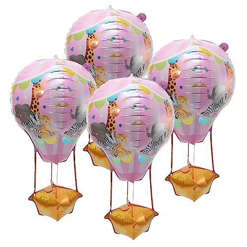 CHILDWEET 4 Stück Heißluftballon Ballon Glänzen Hochzeitsballons Aufblasgerät Ballongirlande Geburtstagsballon Luftballons Sortiert Ballongrößenwürfel Helium Rosa Aluminiumfolie von CHILDWEET