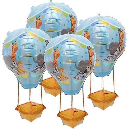 CHILDWEET 4 Stück Heißluftballon Helium Wasserballon Aufblasgerät Tisch-ballonständer Ballons Hochzeitsballons Geburtstag Luftballons Ballonbogen-kit Aluminiumfolie Sky-blue von CHILDWEET