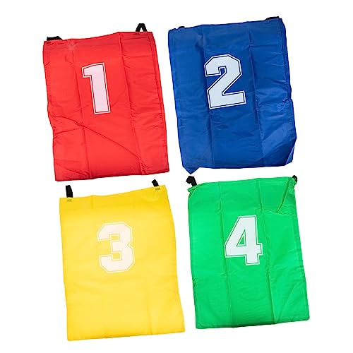 CHILDWEET 4 Stück Sprungsack spielset Outdoor Outdoor Spiele Spiele Kleiner Sprung lustige Hinterhof-Renntaschen Säcke für Sackhüpfen Karneval Partyspiel Segeltuch von CHILDWEET