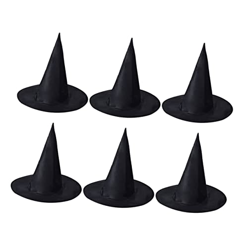 CHILDWEET 6St Halloween-Zaubererhut hängender Hexenhut Halloween-Accessoires halloween costume halloween kleidung Hexen-Cosplay-Zubehör Requisiten für Hexenkostüme Oxford-Stoff Black von CHILDWEET