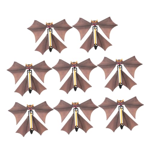 CHILDWEET 8St Fledermaus- -Requisiten für Outdoor Party Halloween-Attacken Spukhaus Fliegende Fledermaus Streich Witz Plastik Light Brown von CHILDWEET