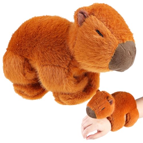 CHILDWEET Capybara-Puppe armbänder für Cute Accessories Kindergeburtstag Plüsch-Tier Stirnband waschen Pompons Animal-Slap-Armbänder gefüllter Capybara-Plüsch PP Baumwolle Chocolate von CHILDWEET