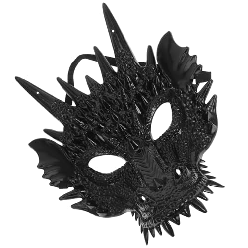 CHILDWEET Drachenmaske Tiermasken Realistische Maske Halloween-maske Halloween-tiermaske Karnevalsparty Masken Masken-cosplay Lustige Maske Cosplay-gesichtsabdeckung Black Plastik von CHILDWEET