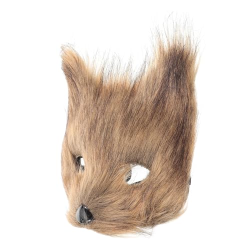 CHILDWEET Fuchs Maske Halloween-cartoon-maske Einzigartige Maske Tiermaske Fuchs Fuchsmaske Partyzubehör Fuchs Kostümzubehör Fuchs-cosplay-maske Realistische Maske Light Brown Haar von CHILDWEET