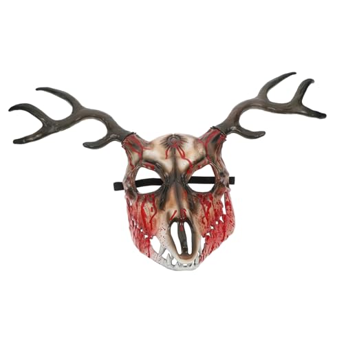 CHILDWEET Gruselige Gehörnte Maske Für Halloween, Lebendige Tiermaske, Gesichtsmaske, Maskerade-maske Für Erwachsene, Cosplay, Gehörnte Maske, Dekorative Tier-party-maske, von CHILDWEET