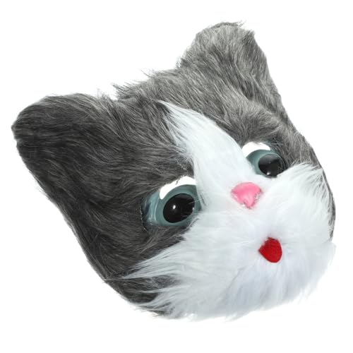 CHILDWEET Katzenmaske Pelzige Katze Kostüm Halloween- Katze Pelzig Halloween-fuchs Katze Flauschige Maske Halloween-mittelstücke Maskerade Katzen-cosplay Halloween-maske Plastik von CHILDWEET