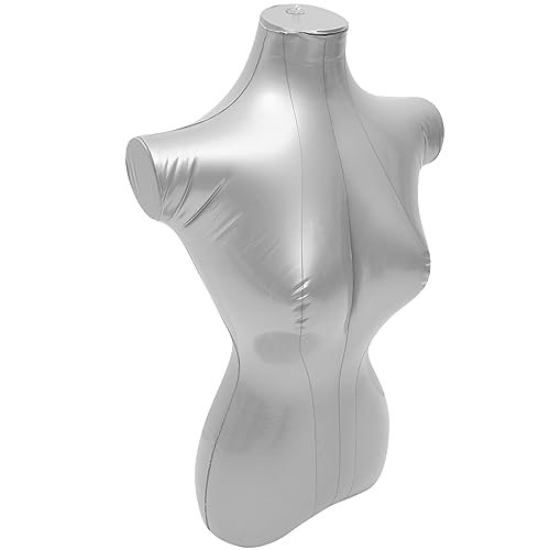 CHILDWEET Kleidungsausstellungsmodell Aufblasbare Kostüme Weibliches Schaufensterpuppenkleid in Torsoform Kleidungsmodell Halbkörper-mannequin-oberteil Aufblasbares Kostüm Frauen Pvc Silver von CHILDWEET