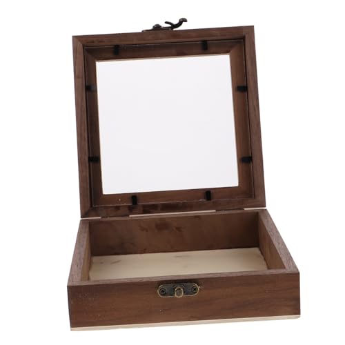 CHILDWEET Muster Vitrine Wand Vitrine Fall Uhrenhalter Ausstellungsstand klare Vitrine Etui sammlerstücke schmetterlinge Vintage Schaukasten Probenvitrine Probenständer Holz Light Brown von CHILDWEET