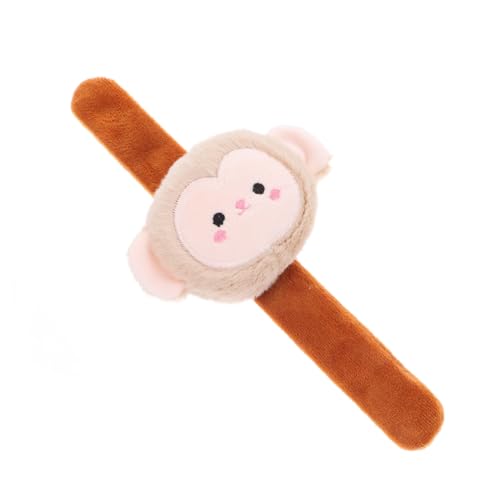 CHILDWEET üsch Schnapparmband Kuscheltier Slap Armband Für Geburtstags Mitgebsel Party Zubehör Weiches Hellbraun von CHILDWEET