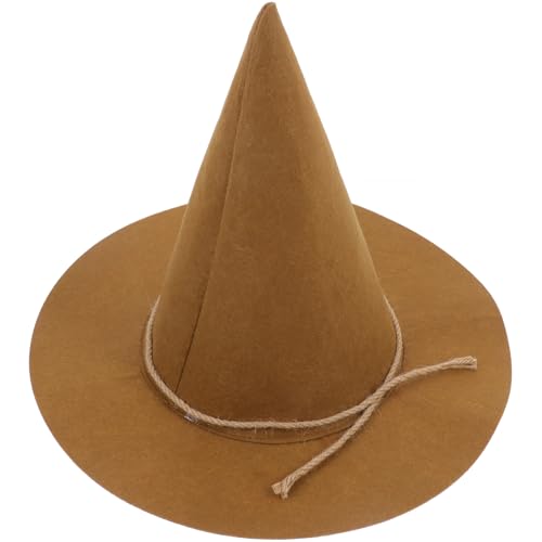 CHILDWEET Vogelscheuchenhut Halloween-vogelscheuche-kostüm Kostüm Hüte Halloween-hut Für Frauen Cosplay Strohhut Halloween-partygeschenke Vogelscheuche Kostümzubehör Gefühlt Light Brown von CHILDWEET