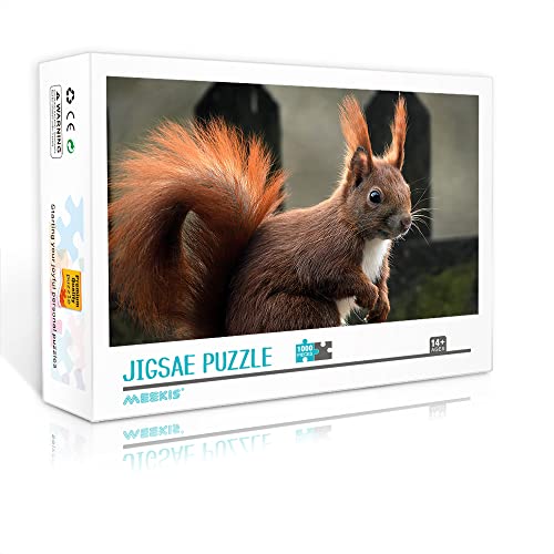 1000 Teile Puzzle für Erwachsene Eichhörnchen Holzpuzzle Dekompressionsspielzeug-Puzzle 75x50cm 1000 Teile Intelligenz-Herausforderungspuzzle für Erwachsene und Kinder von CHINFY