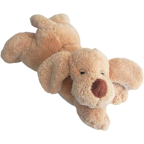 CHINOCO Plüschtier Hund XL weich liegend schlafend Kuscheltier Stofftier Schmusetier Kinder Baby Spielzeug XL28cm von CHINOCO