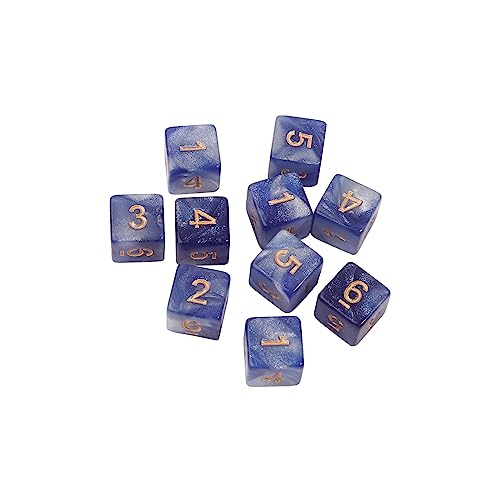 CHIZISX 10 Stücke 15mm Acryl Würfel Digitale 6-seitige Würfel Rollenspiel Würfel Puzzle Würfel Spielzeug Brettspiel Zubehör Party Würfel von CHIZISX