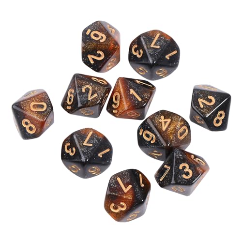 10pieces/Set Acrylwürfel Set Polyedrisch D10 10 Seit 15 Mm Würfel Für RPG Game Geschenkparty Rollenspiel Spiel von CHIZISX