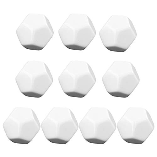 CHIZISX 10Pcs Weiße Leere D12 Acryl Würfel Mit Fünfeckigen Ecke Für Kind Schreiben Malerei Pädagogisches Spielzeug von CHIZISX