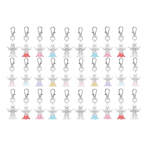 CHIZISX 30 Stück Segen-Schlüsselanhänger für Hochzeit, Babyparty, Perlen, Flügel, Schlüsselanhänger, Karabinerverschlüsse, zufällige Farbe, trendiger Schlüsselanhänger CHIZISX 30 Stück Segen-Schlüsselanhänger für Hochzeit, Babyparty, Perlen, Flügel, Schlüsselanhänger, Karabinerverschlüsse, zufällige Farbe, trendiger Schlüsselanhänger von CHIZISX