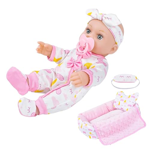 CHIZISX 30 cm Realistische Babypuppen Wiedergeborene Babypuppen Mit Einem Schönen Stramplerleben Wie Pädagogische Wiedergeborene Erziehungsspiel von CHIZISX