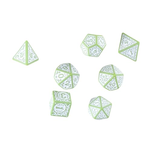 CHIZISX 7Pcs Acryl Polyhedral Würfel Mehrseitige Spiel Würfel Hohl Muster Brettspiel Würfel Für Rolle Spielen Tisch Spiel von CHIZISX