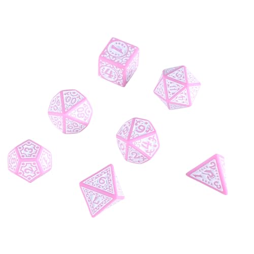 CHIZISX 7Pcs Acryl Polyhedral Würfel Mehrseitige Spiel Würfel Hohl Muster Brettspiel Würfel Für Rolle Spielen Tisch Spiel von CHIZISX