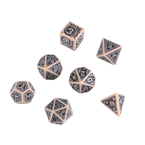 CHIZISX 7Pcs Acryl Polyhedral Würfel Mehrseitige Spiel Würfel Hohl Muster Brettspiel Würfel Für Rolle Spielen Tisch Spiel von CHIZISX